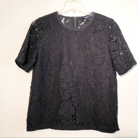 Madewell Tops - Madewell Black Lace Short Sleeve Top, Small